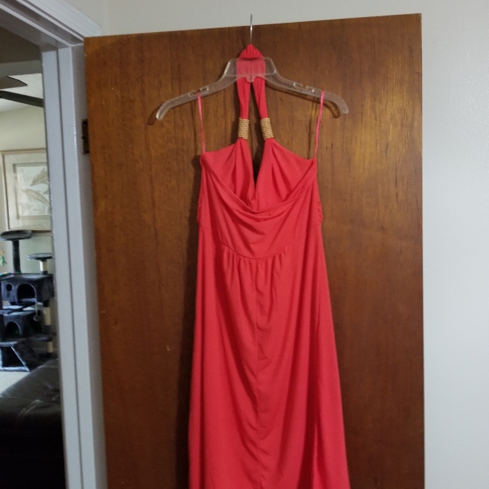 Claudia Richard red dress